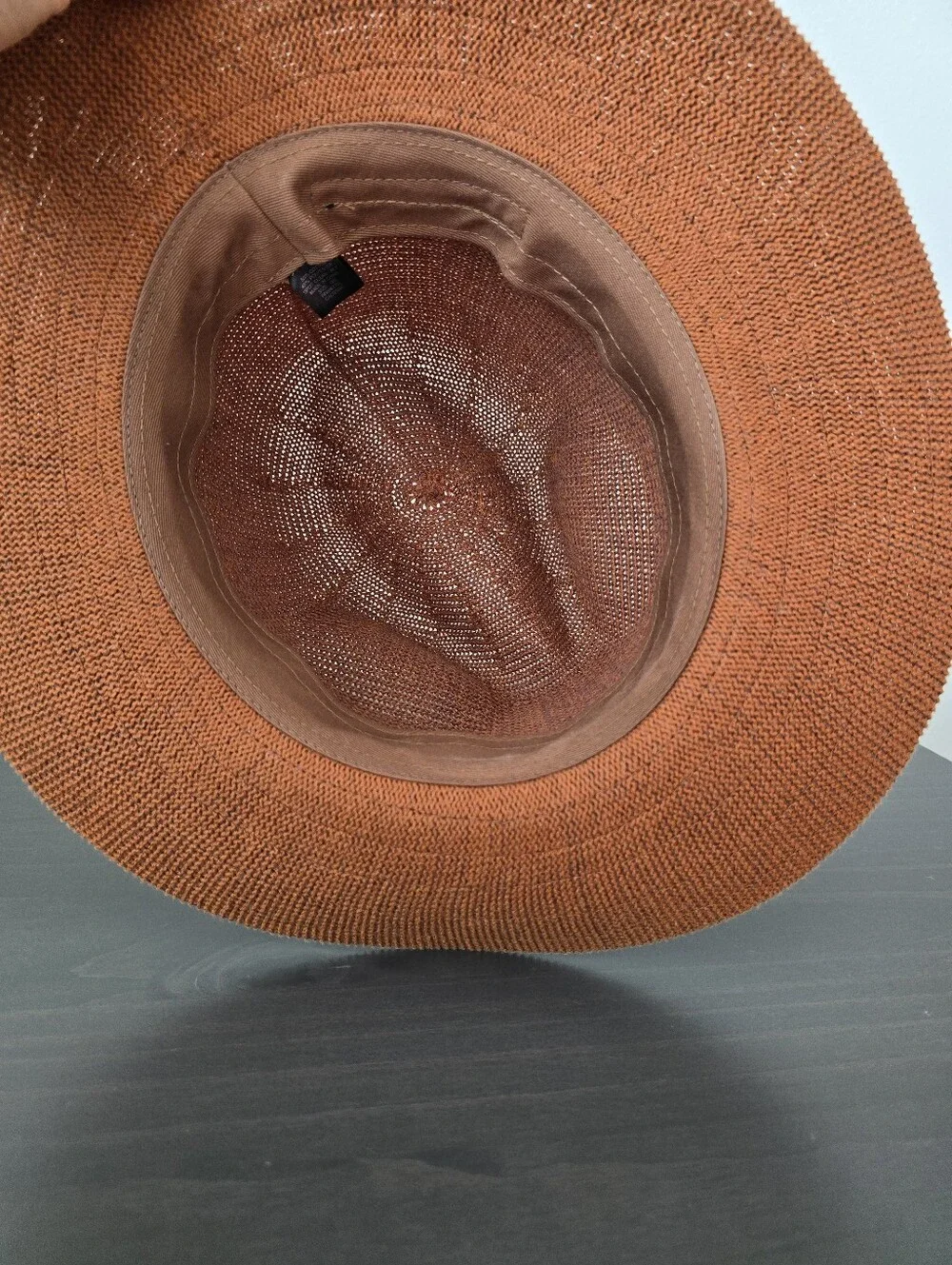 Womens Brown Straw Fedora Hat